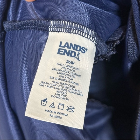 Lands’ End Tummy Control Wrap Underwire Tankini Swim Top-Navy-Women Size 26W - Picture 8 of 9